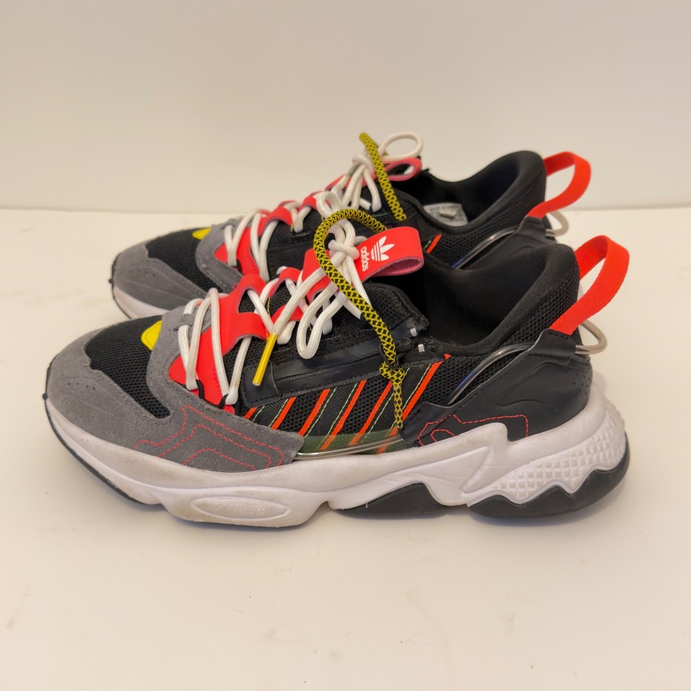 Adidas Ozweego Zip Core Black Solar Red Grey Mens Sneakers H67266 Size 7 - Picture 3 of 8